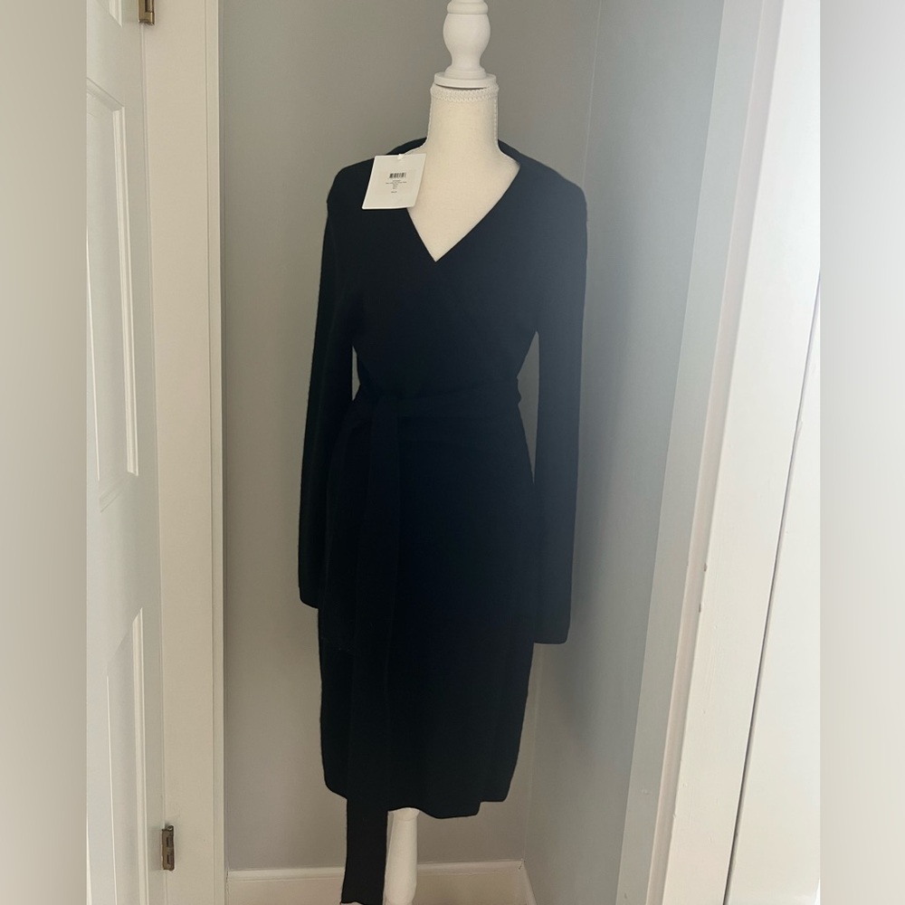Diane Von Furstenberg Cashmere Black Long Sleeve Dress
